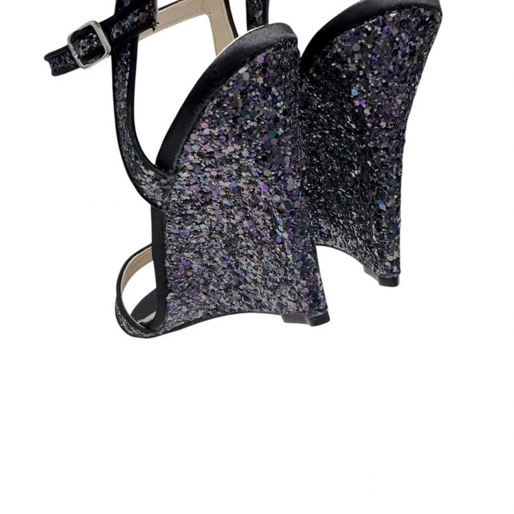Betsey Johnson Darci Glitter‎ Wedge Sandals Sz 8.5